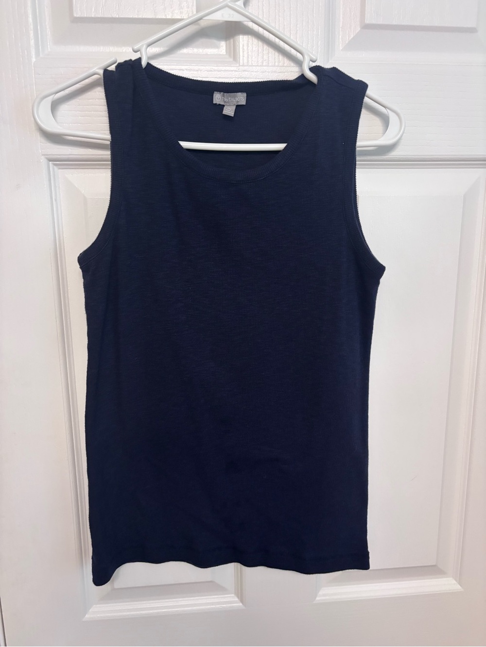 Talbots Navy Ribbed Knit Sleeveless Tank - Womens